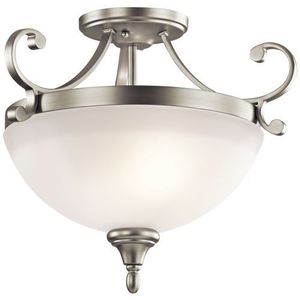 KK43169NI Monroe Semi Flush Mount Ceiling Light - Brushed Nickel