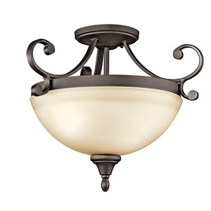 KK43169OZL18 Monroe Semi Flush Mount Ceiling Light - Olde Bronze