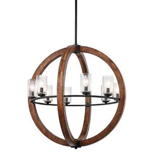 KK43190AUB Grand Bank Mid Sized Chandelier Chandelier - Auburn Stained