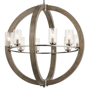 KK43190DAG Grand Bank Mid Sized Chandelier Chandelier - Distressed Antique Gray