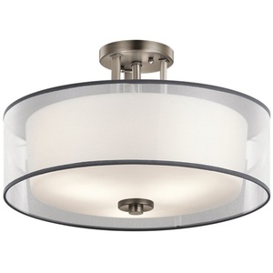 KK43194AP Tallie Semi Flush Mount Ceiling Light - Antique Pewter