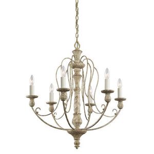 KK43257DAW Hayman Bay Mid Sized Chandelier Chandelier - Distressed Antique White