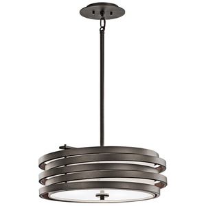 KK43301OZ Roswell Drum Pendant Pendant Light - Olde Bronze