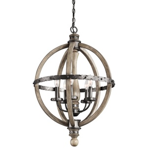 KK43324DAG Evan Entrance / Foyer Pendant Light - Distressed Antique Gray