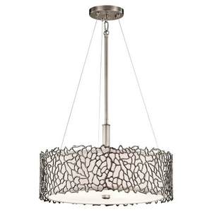 KK43346CLP Silver Coral Down Light Pendant Light - Classic Pewter