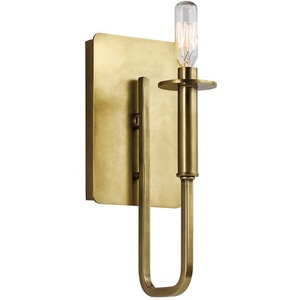 KK43363NBR Alden 1 Bulb Wall Sconce - Natural Brass