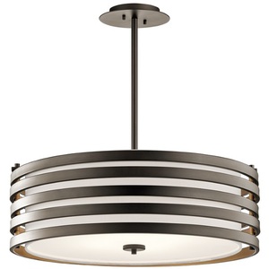 KK43390OZ Roswell Drum Pendant Pendant Light - Olde Bronze