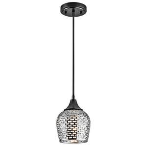 KK43489BKSLV Annata Mini-Pendant Pendant Light - Silver / Black