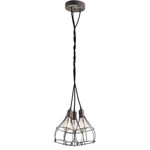 KK43600WZC Industrial Cage Down Light Pendant Light - Weathered Zinc