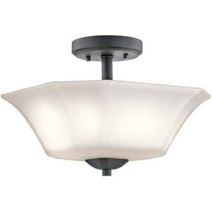 KK43636BK Serena Semi Flush Mount Ceiling Light - Black