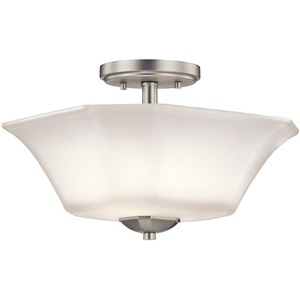 KK43636NI Serena Semi Flush Mount Ceiling Light - Brushed Nickel