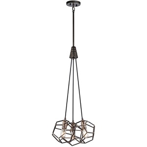 KK43717RS Rocklyn Multi Light Pendant Light - Raw Steel