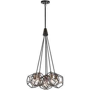 KK43718RS Rocklyn Multi Light Pendant Light - Raw Steel