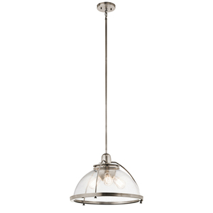 KK43739CLP Silberne Down Light Pendant Light - Classic Pewter