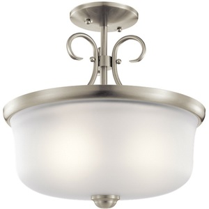 KK43942NI Bixler Semi Flush Mount Ceiling Light - Brushed Nickel