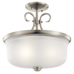 KK43942NIL18 Bixler Semi Flush Mount Ceiling Light - Brushed Nickel