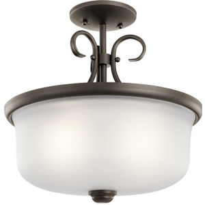 KK43942OZ Bixler Semi Flush Mount Ceiling Light - Olde Bronze