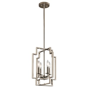 KK43964PN Downtown Deco Entrance / Foyer Pendant Light - Polished Nickel