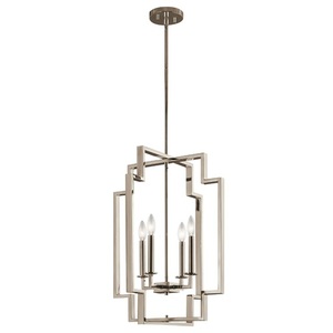 KK43965PN Downtown Deco Entrance / Foyer Pendant Light - Polished Nickel