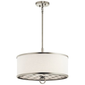 KK43987NI Melrose Drum Pendant Pendant Light - Brushed Nickel