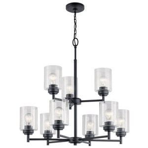 KK44031BK Winslow Large Foyer Chandelier Chandelier - Black