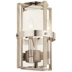 KK44292WWW Peyton 1 Bulb Wall Sconce - White Washed Wood