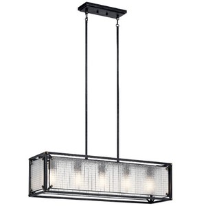 KK44333DBK Steel Large Foyer Chandelier Chandelier - Distressed Black