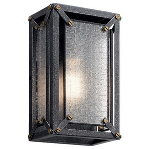 KK44337DBK Steel 1 Bulb Wall Sconce - Distressed Black