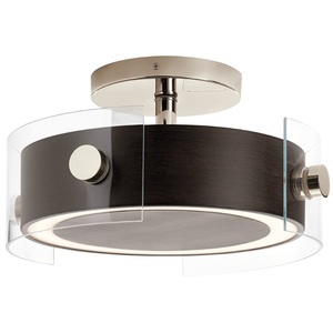 KK44342WNWLED Tig Semi Flush Mount Ceiling Light - Walnut Wood