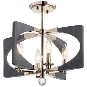 KK44363DWG Alscar Semi Flush Mount Ceiling Light - Driftwood Grey