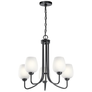 KK44377BK Valserrano Mid Sized Chandelier Chandelier - Black / Satin Etched