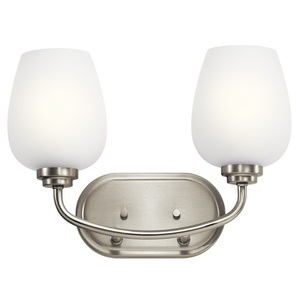 KK45128NI Valserrano 2 Bulb Bathroom Lighting - Brushed Nickel