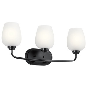 KK45129BK Valserrano 3 Bulb Bathroom Lighting - Black