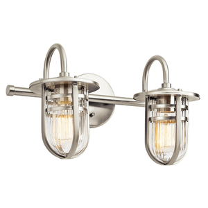 KK45132NI Caparros 2 Bulb Bathroom Lighting - Brushed Nickel