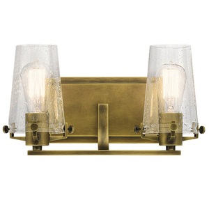 KK45296NBR Alton 2 Bulb Bathroom Lighting - Natural Brass