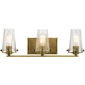 KK45297NBR Alton 3 Bulb Bathroom Lighting - Natural Brass