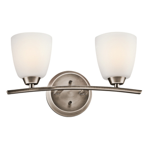 KK45359BPT Granby 2 Bulb Bathroom Lighting - Brushed Pewter