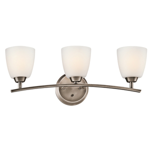 KK45360BPT Granby 3 Bulb Bathroom Lighting - Brushed Pewter