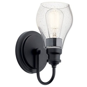 KK45390BK Greenbrier 1 Bulb Wall Sconce - Black