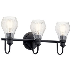 KK45392BK Greenbrier 3 Bulb Bathroom Lighting - Black