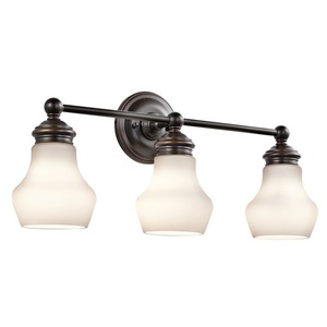 KK45488ORZ Currituck 3 Bulb Bathroom Lighting - Oil Rubbed Bronze