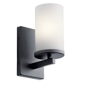 KK45495BK Crosby 1 Bulb Wall Sconce - Black