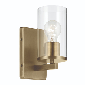 KK45495NBRCLR Crosby 1 Bulb Wall Sconce - Natural Brass