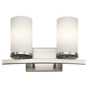 KK45496NI Crosby 2 Bulb Bathroom Lighting - Brushed Nickel