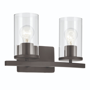 KK45496OZCLR Crosby 2 Bulb Bathroom Lighting - Olde Bronze