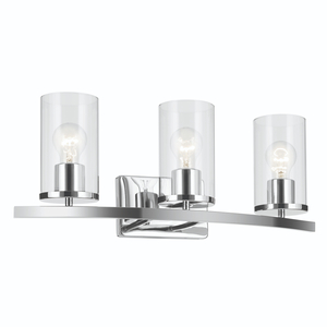 KK45497CHCLR Crosby 3 Bulb Bathroom Lighting - Chrome