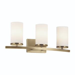 KK45497NBR Crosby 3 Bulb Bathroom Lighting - Natural Brass