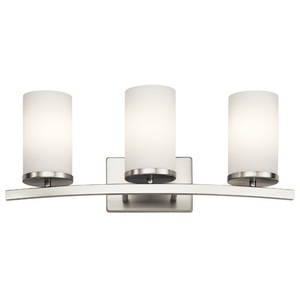 KK45497NI Crosby 3 Bulb Bathroom Lighting - Brushed Nickel