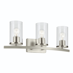 KK45497NICLR Crosby 3 Bulb Bathroom Lighting - Brushed Nickel