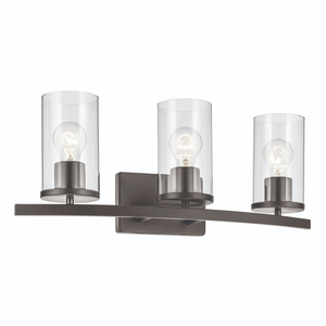 KK45497OZCLR Crosby 3 Bulb Bathroom Lighting - Olde Bronze